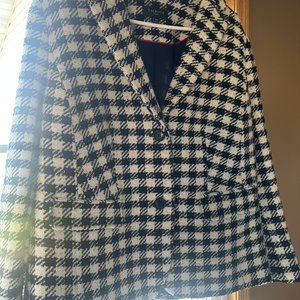 Talbots Winter Blazer Navy Blue check